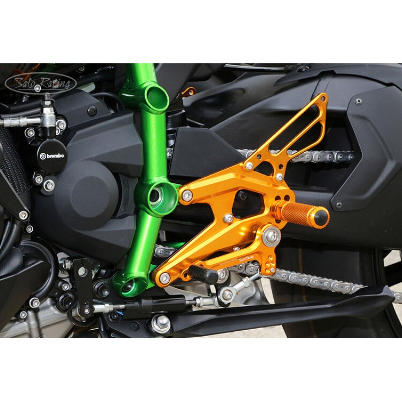 スキンダプサス　セット　H2 Sato Racing Adjustable Rearsets - 2018-2019 Kawasaki Ninja H2 - K